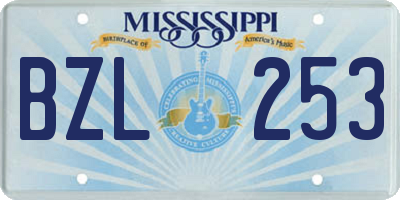 MS license plate BZL253