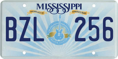 MS license plate BZL256