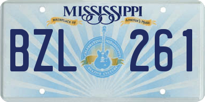 MS license plate BZL261