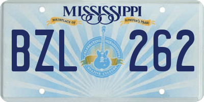 MS license plate BZL262