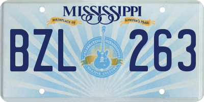 MS license plate BZL263