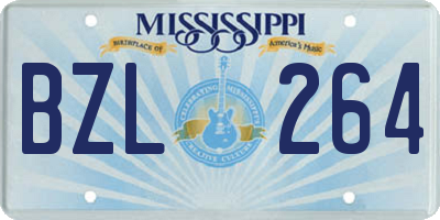 MS license plate BZL264