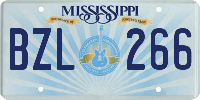 MS license plate BZL266