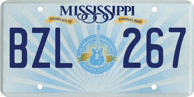 MS license plate BZL267