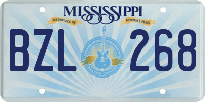 MS license plate BZL268