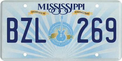 MS license plate BZL269
