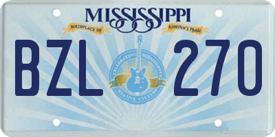 MS license plate BZL270