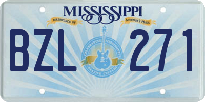 MS license plate BZL271