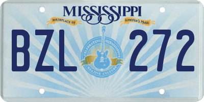MS license plate BZL272