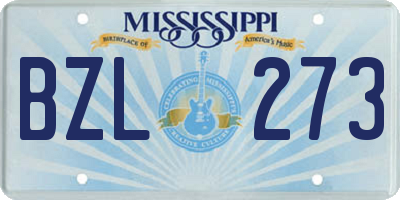 MS license plate BZL273