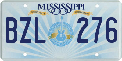 MS license plate BZL276