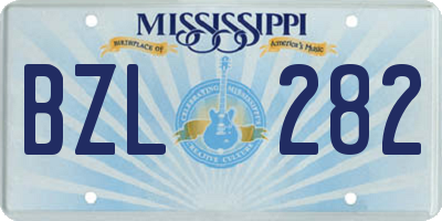 MS license plate BZL282