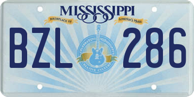 MS license plate BZL286