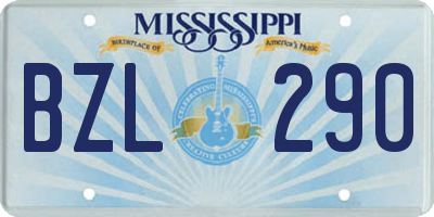 MS license plate BZL290