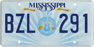 MS license plate BZL291
