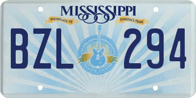 MS license plate BZL294