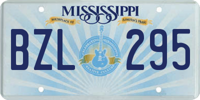 MS license plate BZL295