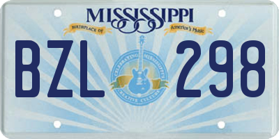 MS license plate BZL298