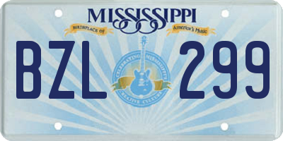 MS license plate BZL299
