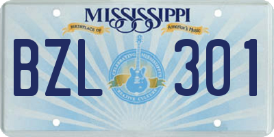 MS license plate BZL301