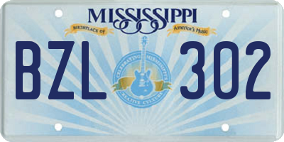 MS license plate BZL302