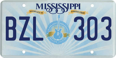 MS license plate BZL303