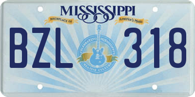MS license plate BZL318