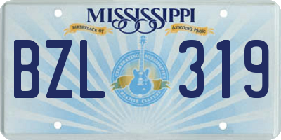 MS license plate BZL319