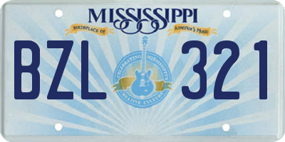 MS license plate BZL321