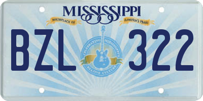 MS license plate BZL322