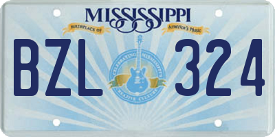 MS license plate BZL324