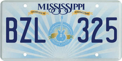 MS license plate BZL325