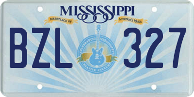 MS license plate BZL327