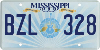 MS license plate BZL328