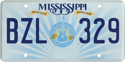 MS license plate BZL329