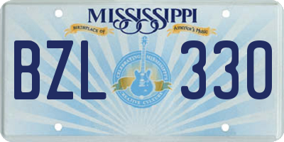 MS license plate BZL330