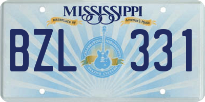 MS license plate BZL331