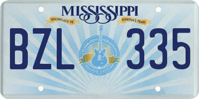 MS license plate BZL335