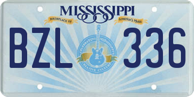 MS license plate BZL336