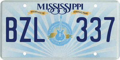 MS license plate BZL337
