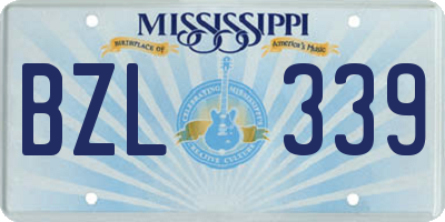 MS license plate BZL339
