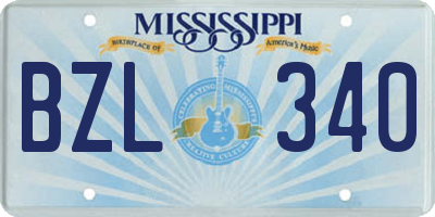 MS license plate BZL340