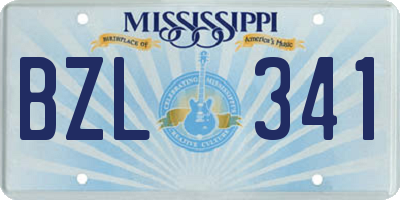 MS license plate BZL341