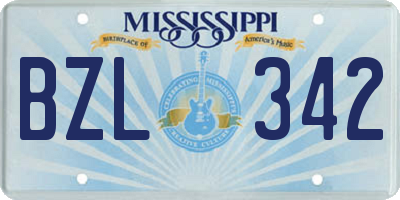 MS license plate BZL342