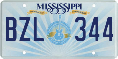 MS license plate BZL344