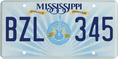 MS license plate BZL345