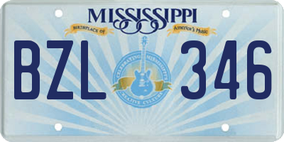 MS license plate BZL346