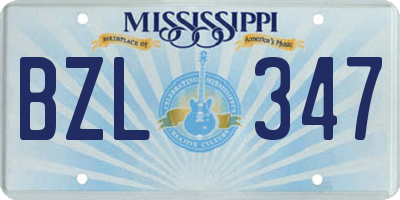 MS license plate BZL347