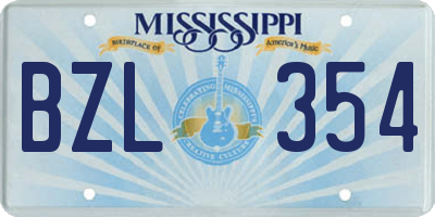 MS license plate BZL354