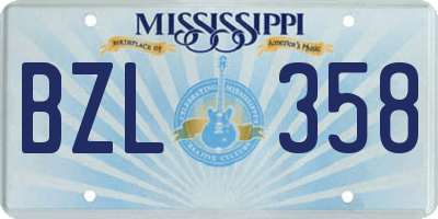 MS license plate BZL358